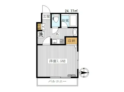 シリウスホープ(1K/1階)の間取り写真