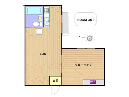 ラビアンヌレポー(1LDK/3階)の間取り写真