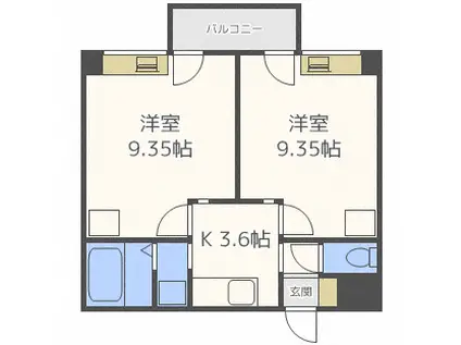 藤井ビル北23条II(1LDK/7階)の間取り写真