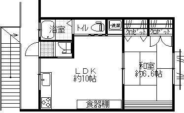 ヴランカ(1LDK/2階)の間取り写真