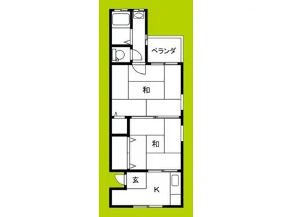 親交テラス相川(2K/2階)の間取り写真