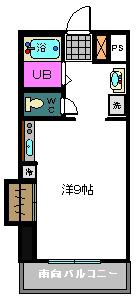 イーストウッド(ワンルーム/4階)の間取り写真