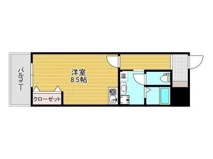 プランドールMK小倉(ワンルーム/5階)の間取り写真