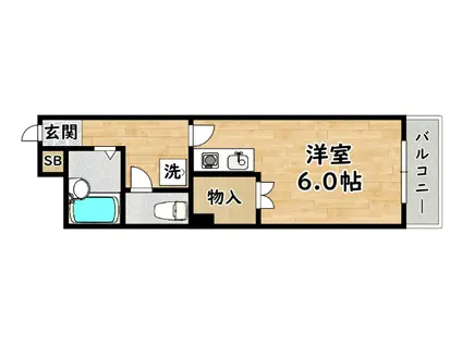メゾン白百合(ワンルーム/3階)の間取り写真