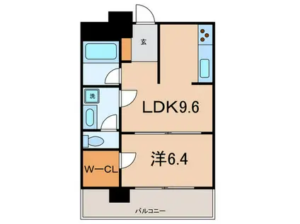 プラザタワー勝どき(1LDK/32階)の間取り写真