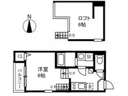 ポラリス名城公園(1K/2階)の間取り写真