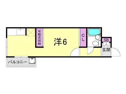 サンハイツ六甲(ワンルーム/3階)の間取り写真