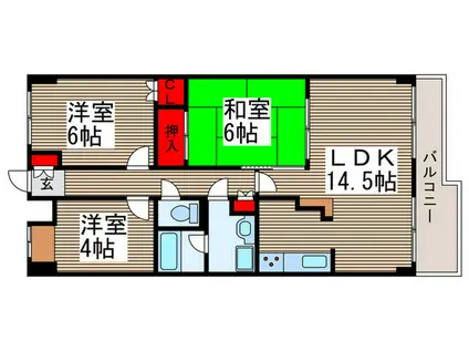 フローレンス清瀬(3LDK/3階)の間取り写真