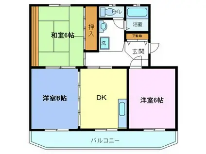 遠藤ハイツB(3DK/3階)の間取り写真