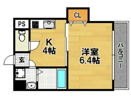 下新庄二番館(1K/3階)の間取り写真
