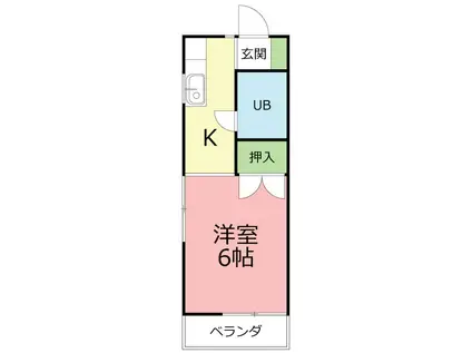 和光ハイツ(1K/1階)の間取り写真