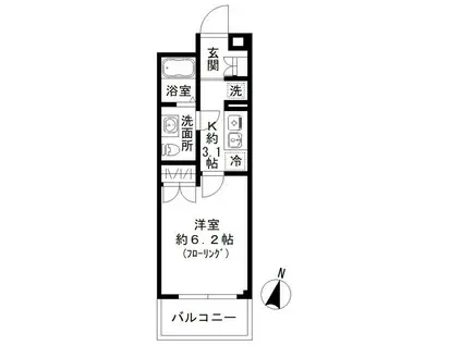 N-STAGE SOKASHINDEN(1K/1階)の間取り写真
