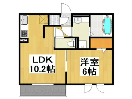 ロイジェントパークスレイクタウンII M(1LDK/2階)の間取り写真