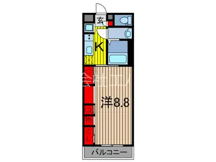 リブリ・シャルマン上戸田(1K/2階)の間取り写真