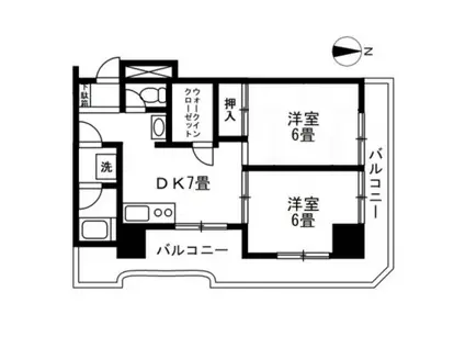 錦糸町グリーンプラザ(2DK/5階)の間取り写真