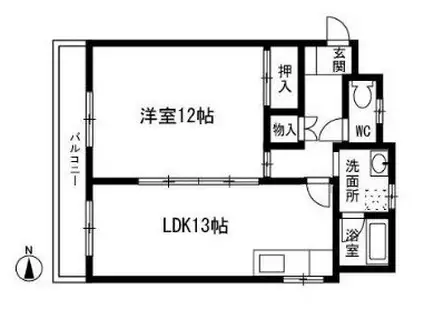 ライラック薬院(1LDK/3階)の間取り写真