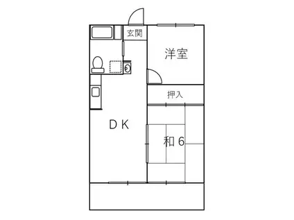 ハイツ雁替(2DK/2階)の間取り写真