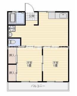 メゾンしいの木(2LDK/2階)の間取り写真