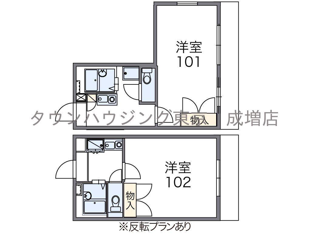 レオパレス欅(1K/1階)の間取り写真