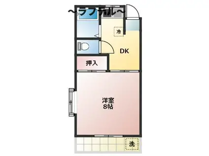 ファミール西所沢(1K/2階)の間取り写真