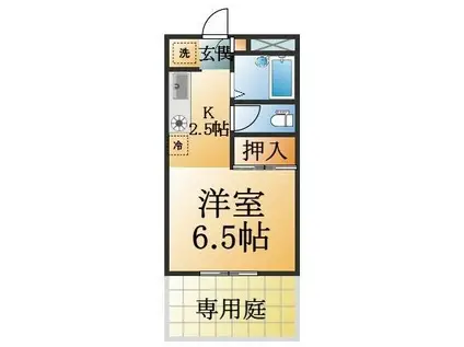 ヴァルトイン須磨(1K/1階)の間取り写真