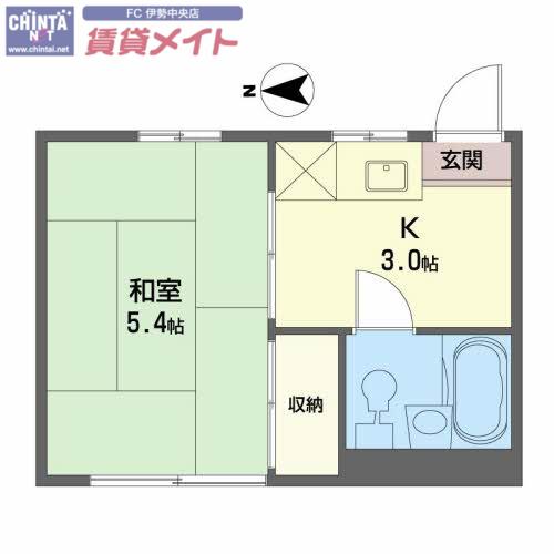 コーポロイヤル(1K/2階)の間取り写真