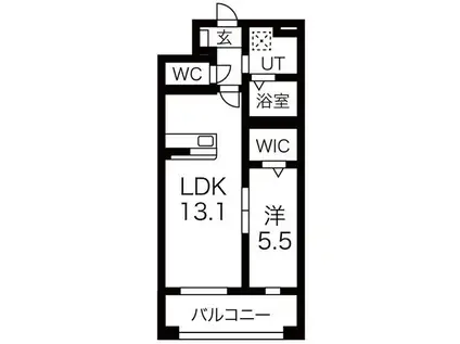RVII(1LDK/4階)の間取り写真