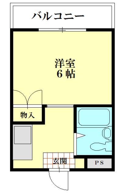 クイーンズピア枚方(1K/1階)の間取り写真