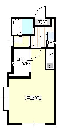 グリーングラスI(ワンルーム/1階)の間取り写真