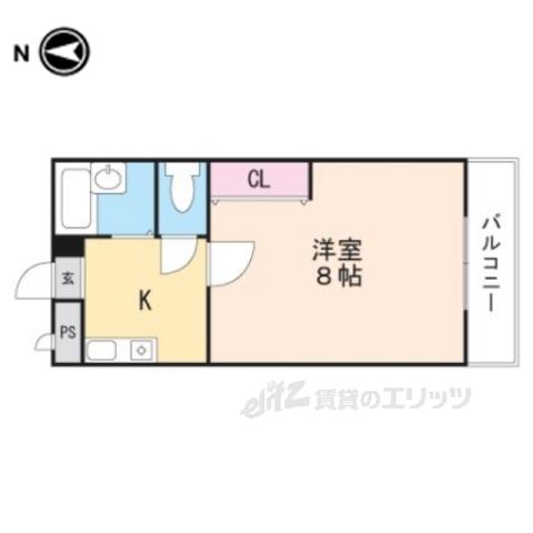 カーペンターハウスⅠ(1K/1階)の間取り写真