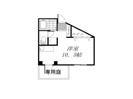 アンフィニィ真上(1K/1階)の間取り写真