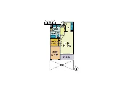 CRAYON DE COULEUR(1LDK/2階)の間取り写真