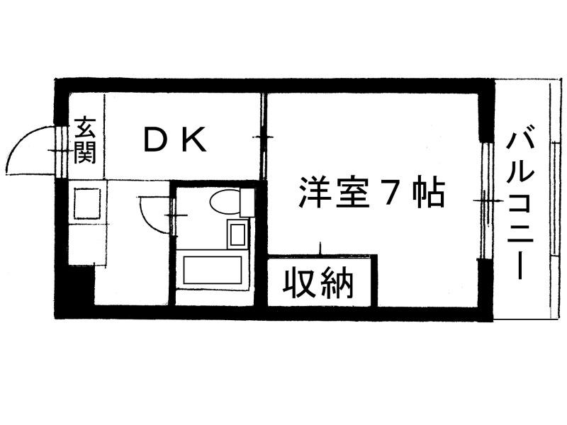 サンハイツ高瀬1号地(1K/1階)の間取り写真