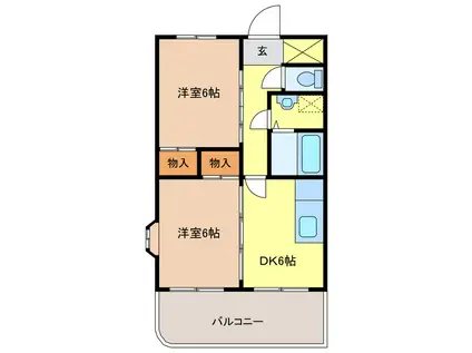 ルネッサマツモト(2DK/2階)の間取り写真