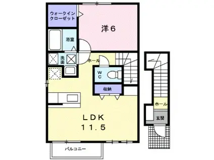 パークハイグランドVI(1LDK/2階)の間取り写真