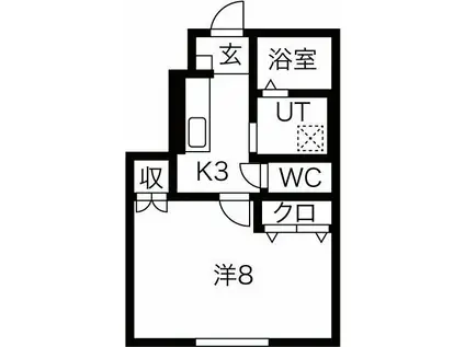 ブルック北上II(1K/1階)の間取り写真