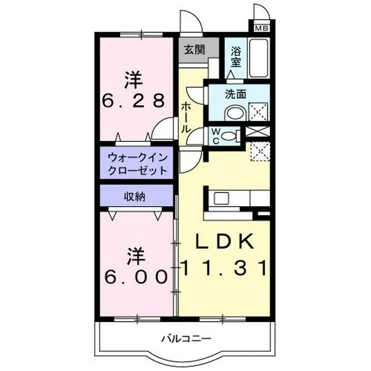 ランデュール城西 2階階 間取り