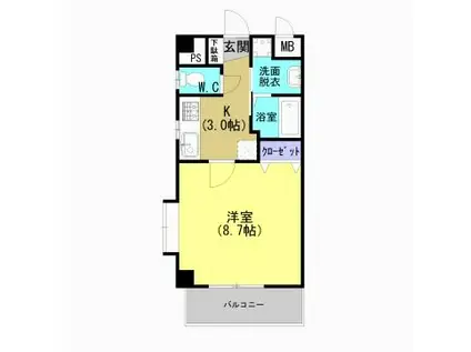 AXIS(1K/2階)の間取り写真