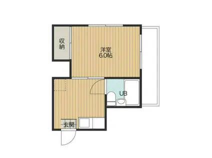 新屋敷Nビル(1K/3階)の間取り写真