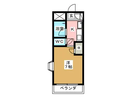 クオーレ橋本(1K/3階)の間取り写真