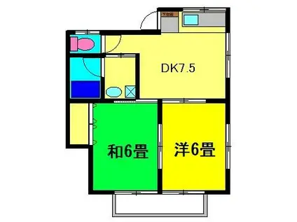 キャスルハイツ(2DK/2階)の間取り写真