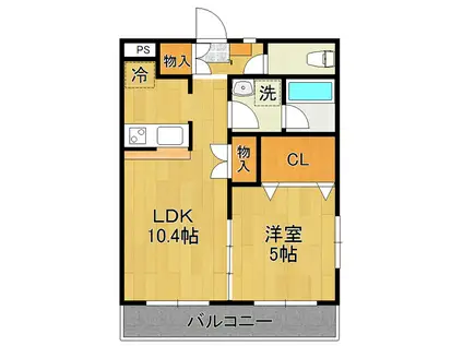 つくばエクスプレス みどりの駅 徒歩14分 4階建 築14年(1LDK/3階)の間取り写真