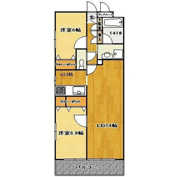 ラフィネS国分寺 2階階 間取り