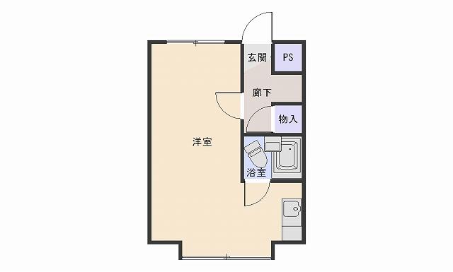プレステージ壱番館(ワンルーム/1階)の間取り写真