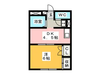 セントレア(1DK/1階)の間取り写真