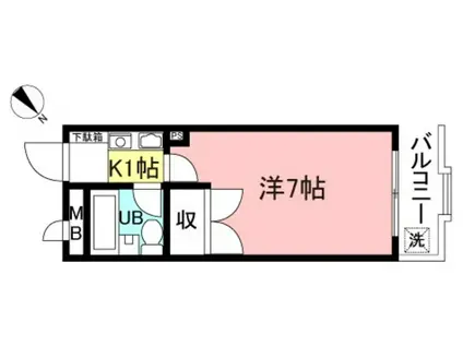 サニーライフ四谷(1K/3階)の間取り写真