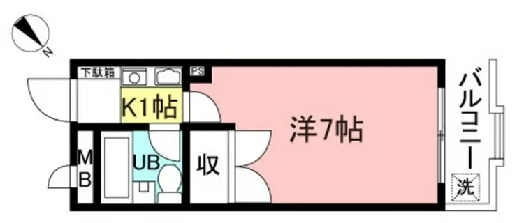 サニーライフ四谷 3階階 間取り