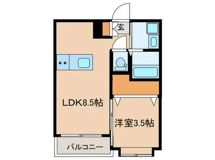 ティアナ(1LDK/5階)の間取り写真