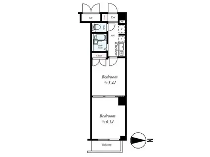 シンシア西荻窪(2K/1階)の間取り写真