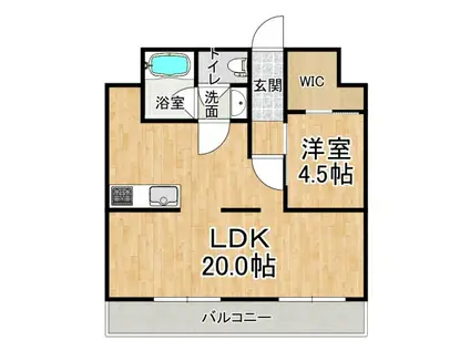 ロイヤルコーポ吉田(1LDK/4階)の間取り写真